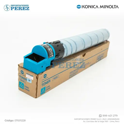 [07001228] Toner Cartucho Cyan Konica Minolta [Original] 110v TN626C 513g 