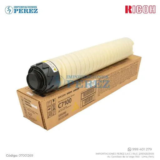 [07001269] Toner Cartucho Yellow Ricoh [Original] 110/220v Type C7100 1553g 