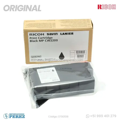 [07001518] Tinta Cartucho Black Ricoh [Original] 110/220v Type CW2200