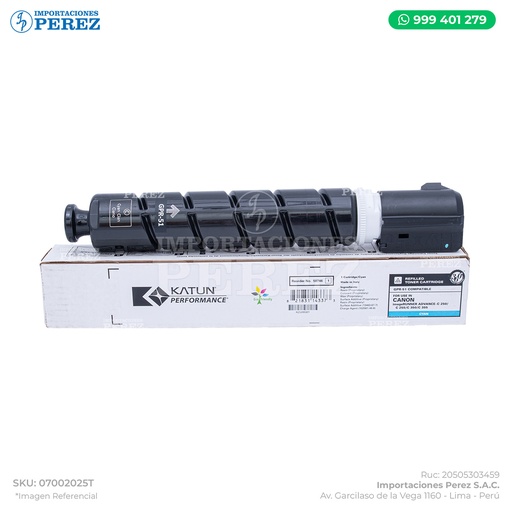 [07002025T] Toner Cartucho Cyan Canon [Katun Performance] GPR51 339g 