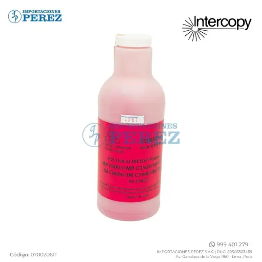 [07002061T] Toner Recarga Magenta Ricoh [Intercopy] Botella/500g 