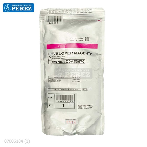 [07006184] Revelador Magenta 620g [Original - Ricoh]
