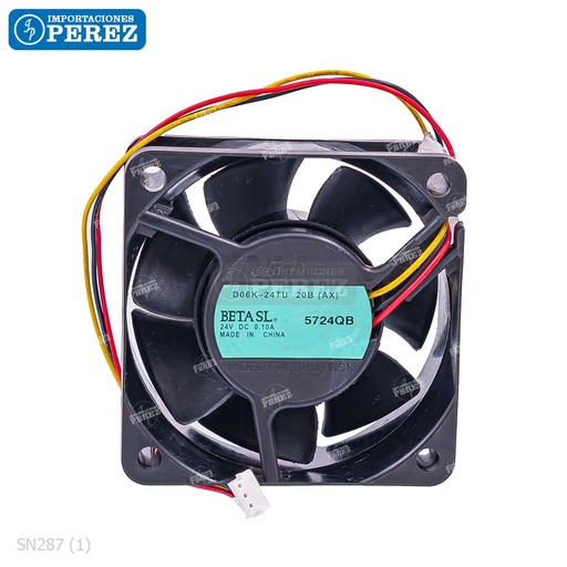 [SN287] Ventilador 24v-0.10A - D06K-24YU 20B de Fuente Poder (DCPU) (FAN MOTOR) - SEMI-NUEVO [Original - Konica Minolta]