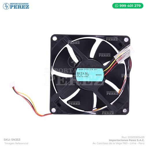 [SN353] Ventilador/Fan Motor 24v-0.13A (FAN MOTOR) - SEMI-NUEVO [Original - Konica Minolta]