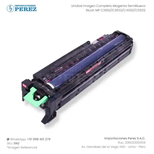 [SN432] Unidad Imagen Completo Magenta (PCU:M:ASS'Y) (Cilindro + Revelado) 110v/220v - SEMI-NUEVO [Original - Ricoh]