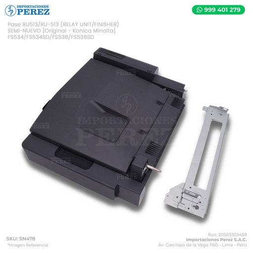 [SN478] Pase RU513/RU-513 (RELAY UNIT/FINISHER) Para: FS536/FS536DS/FS534/FS534SD - SEMI-NUEVO [Original - Konica Minolta]
