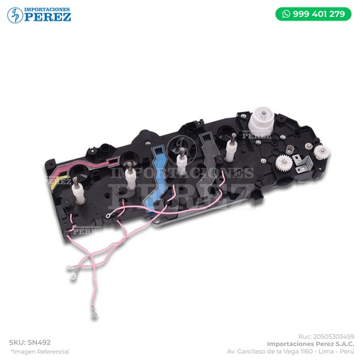 [SN492] Bloque Piñones SIN MOTOR (Caja Negra) (MAIN DRIVE ASSY) - SEMI-NUEVO [Original - Konica Minolta]