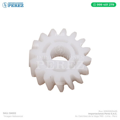[SN512] Gear 16T (Acople c/Inversor - Encima del Fusor)  - SEMI-NUEVO [Original - Konica Minolta]
