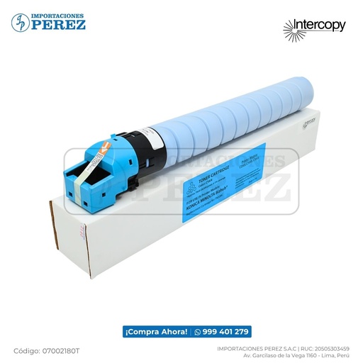 [07002180T] Toner Cartucho Cyan Konica Minolta [Intercopy] Tn328C/Tn626C 486g 